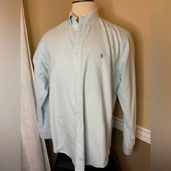 Ralph Lauren Other - RALPH LAUREN Teal Stripe Oxford Button Down Shirt Size 16.5-35